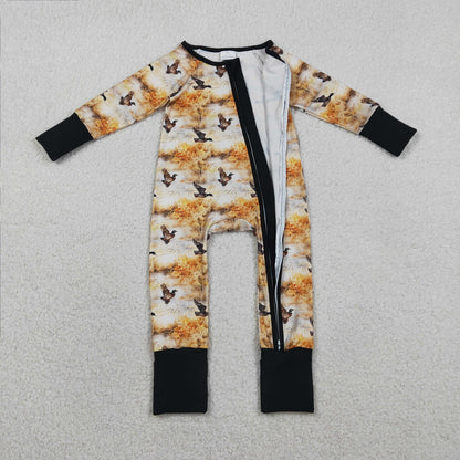 RTS LR2986 Baby Boys Ducks Hunting Two Way Zipper Convertible Rompers