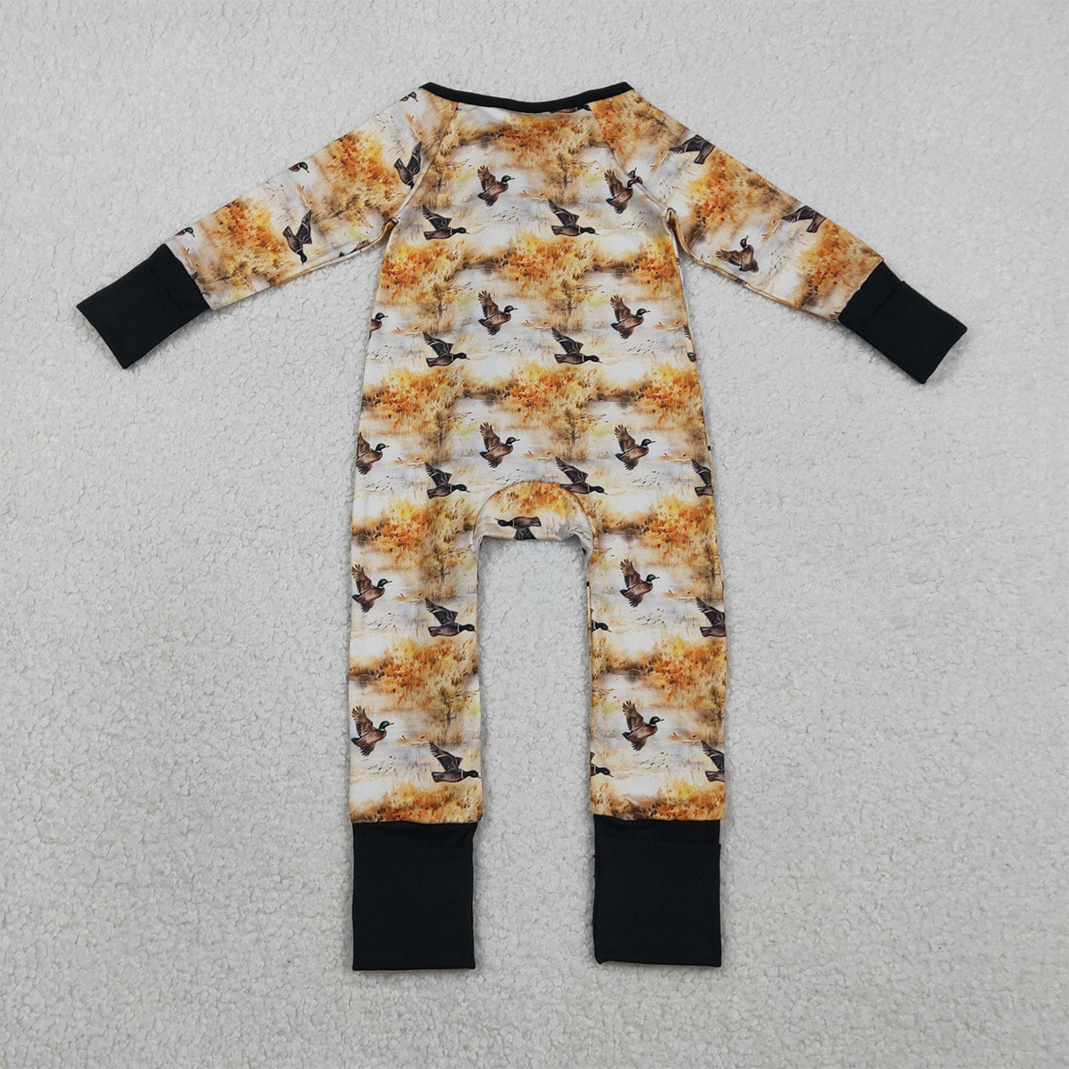 RTS LR2986 Baby Boys Ducks Hunting Two Way Zipper Convertible Rompers