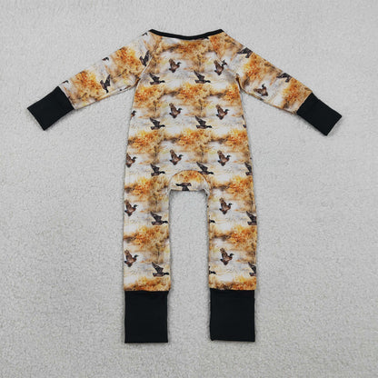 RTS LR2986 Baby Boys Ducks Hunting Two Way Zipper Convertible Rompers