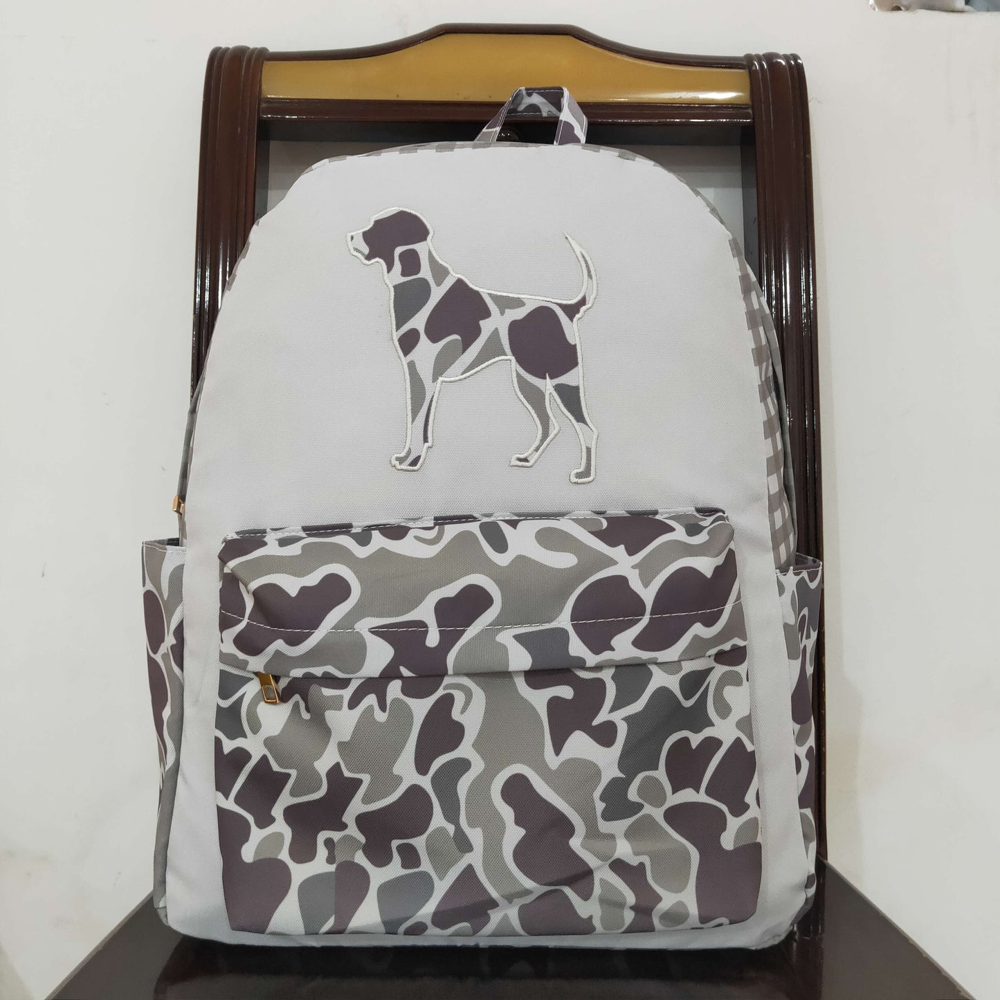 BA0268 Baby Kids Boys Camo Dog Hunting Backpack Zip Back Bag 4.22