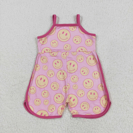 SR3083 Baby Girls Pink Strap Smiles Pockets Jumpsuit 6.2