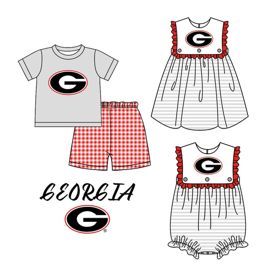 Sibling Boys Baby Girls G Team Dresses Rompers Sets preorder(moq 3)