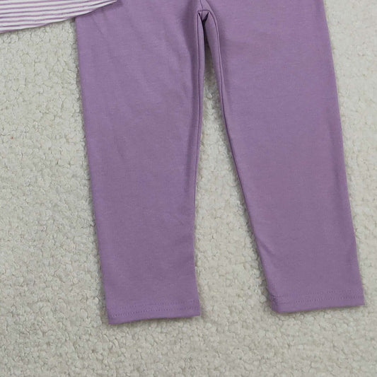 RTS GLP3262 Baby Girls Winter Clothes Embroidery XOXO Hearts Baby Girls Stripe Collar Tunic Leggings Valentines Clothes Set