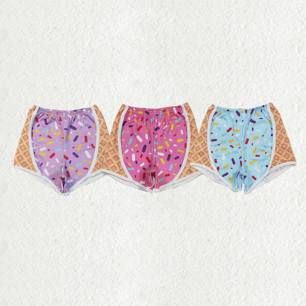 Sibling Baby Girls 3 Colors Ice-cream Drip Yoga Shorts Bottoms 6.25