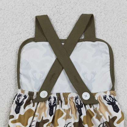RTS SR3924 Baby Boys Strap Southern Deer Camo Hunting Rompers
