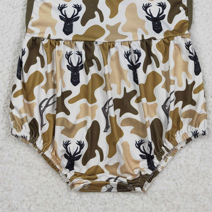RTS SR3924 Baby Boys Strap Southern Deer Camo Hunting Rompers