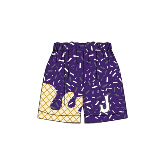 Adult Men Team Purple J Shorts Bottoms Preorder(moq 3)
