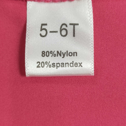 GSD2474 Baby Girls Pink Short Sleeves Button Yoga Knee Length Dress 6.4