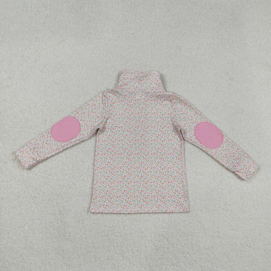 GT1145 Baby Girls Long Sleeves Pink Floral Zipper Hoodies Top C9.6