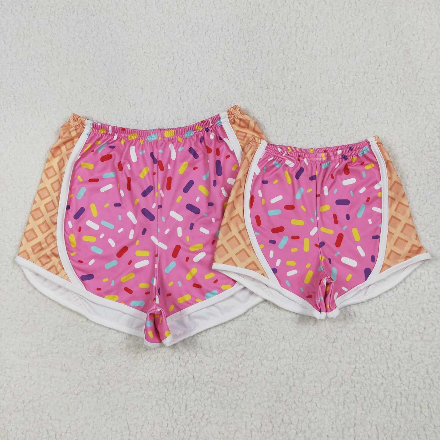 Mommy&Me Baby Girls Pink Ice-cream Drip Yoga Shorts Bottoms 6.17
