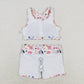 GT0516+SS0213 Cartoon Dog Flower Butterfly Sleeveless Top Shorts Yoga Set