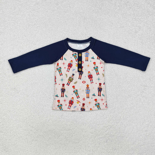 BT0915 Baby Boys Christmas Soldier Long Sleeve Raglan Tops