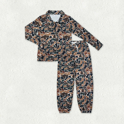 Sibling Adult Women Southern Camo Zipper Pullovers Yoga Active Pockets Jogger Clothes Sets C11.25