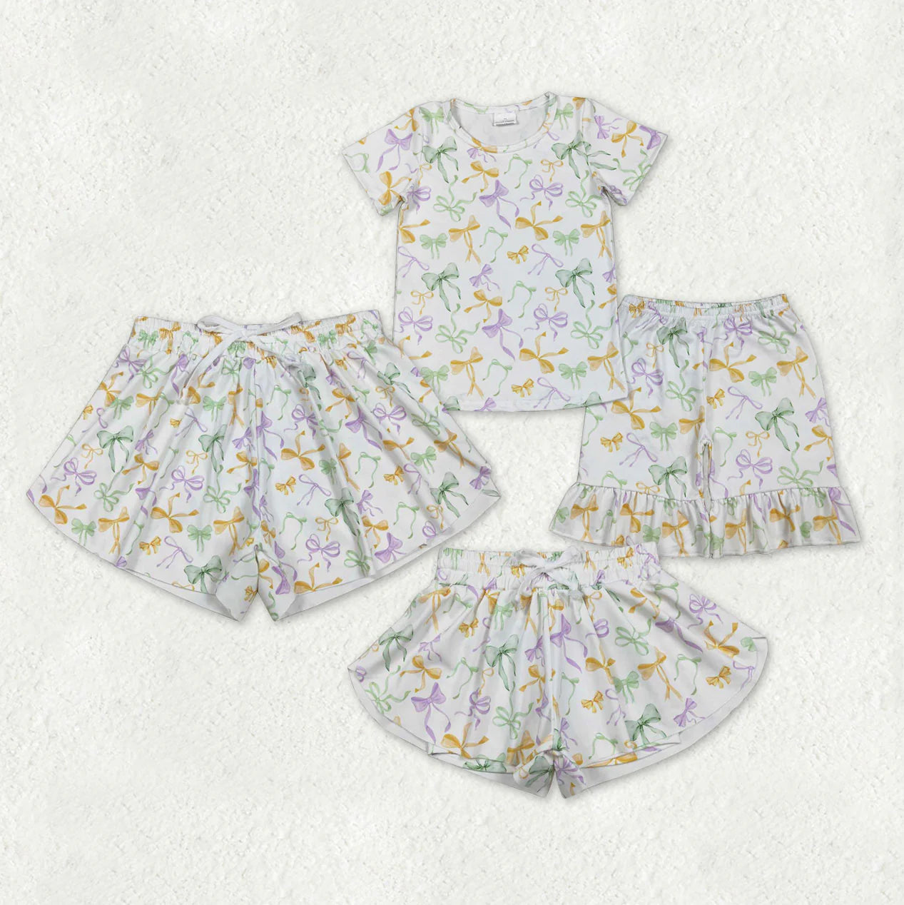 Mama and Me Mardigras Bows Yoga Active Shorts Bottoms C11.11