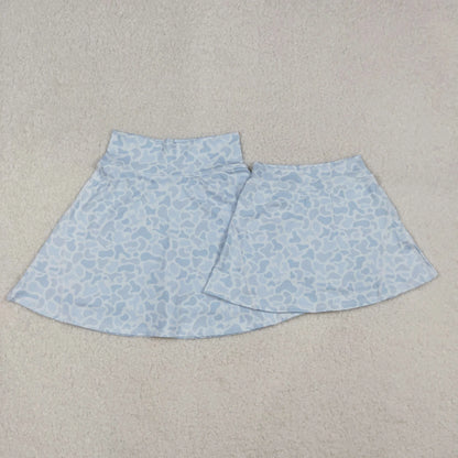 Adult Women Girls Light Grey Camo Yoga Active Skirt Shorts Bottoms C10.24