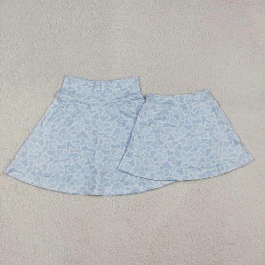 Adult Women Girls Light Grey Camo Yoga Active Skirt Shorts Bottoms C10.24