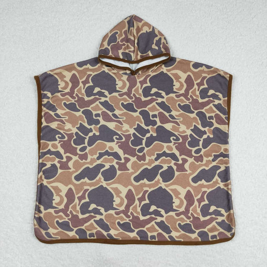 S0325 Brown camouflage hooded bathrobe