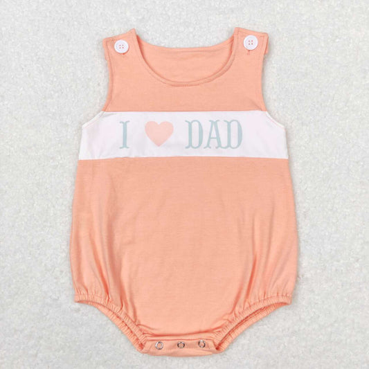 SR1350 I love dad. Letter-pink orange tank top jumpsuit