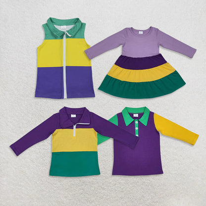 Sibling Baby Boys Girls Mardigras Pullovers Jacket Tops Knee Length Dresses C10.25