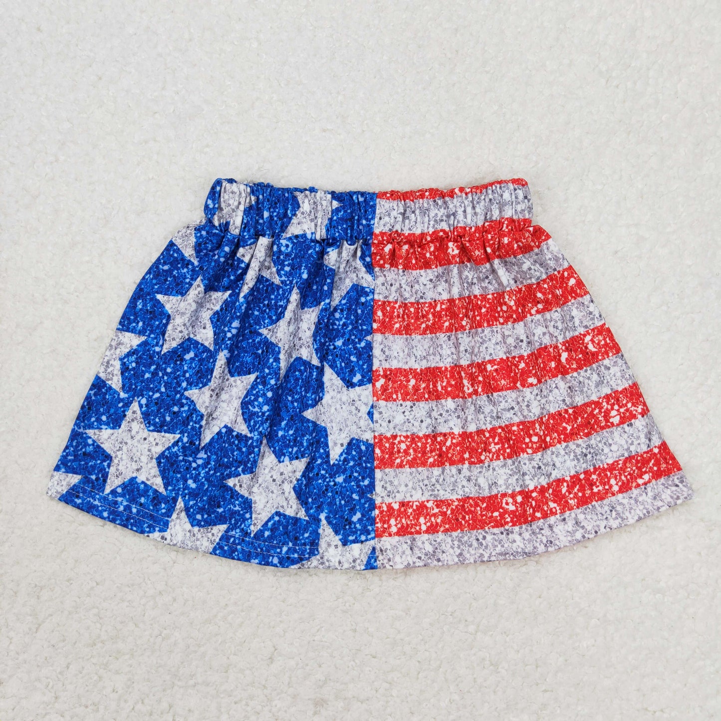 GT0584+GLK0024 Baby Girls Stars Stripes 4th Of July Shirt Skirt Clothes Set