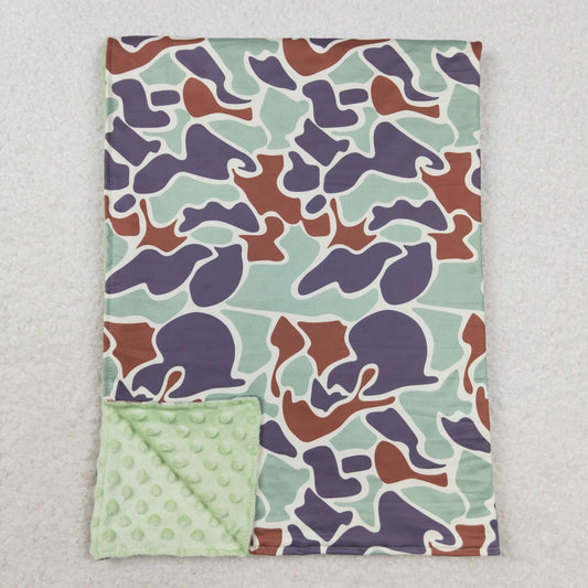 BL0144 Brown and green camouflage baby blanket