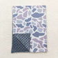 BL0145 Grey and blue camouflage baby blanket