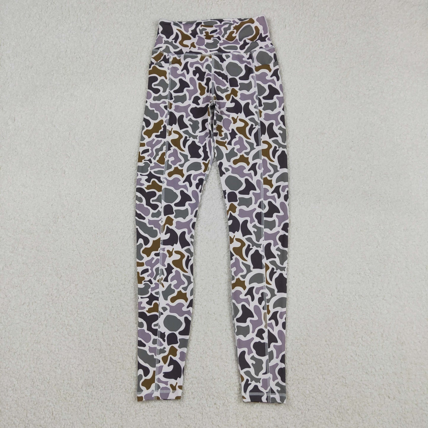 P0897 Adult Women Southern Lavender Camo Yoga Active Legging Pants Bottom C11.26