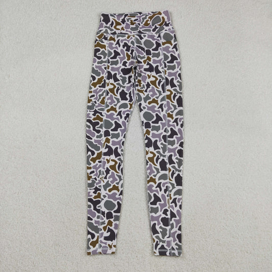 P0897 Adult Women Southern Lavender Camo Yoga Active Legging Pants Bottom C11.26