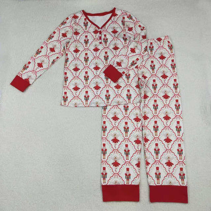Sibling Baby Girls Bows Soldiers Dancers Checked Pant Christmas Pajamas Sets Zipper Rompers C10.25