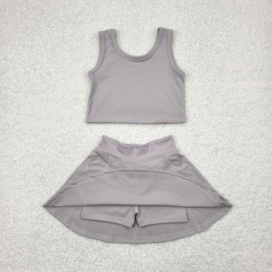 GSD1983 Baby Girls Grey Vest Top Sports Skorts Clothes Set 4.22