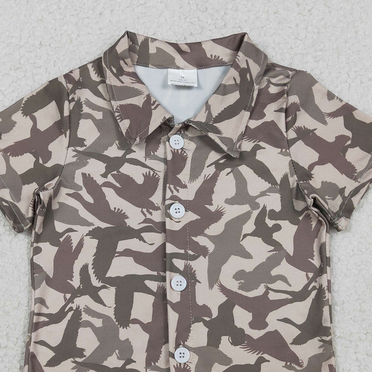 RTS BT1562 Baby Boys Top Baby Boys Southern Ducks Camo Hunting Button Shirts Top