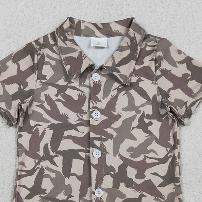 RTS BT1562 Baby Boys Top Baby Boys Southern Ducks Camo Hunting Button Shirts Top
