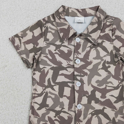 RTS BT1562 Baby Boys Top Baby Boys Southern Ducks Camo Hunting Button Shirts Top