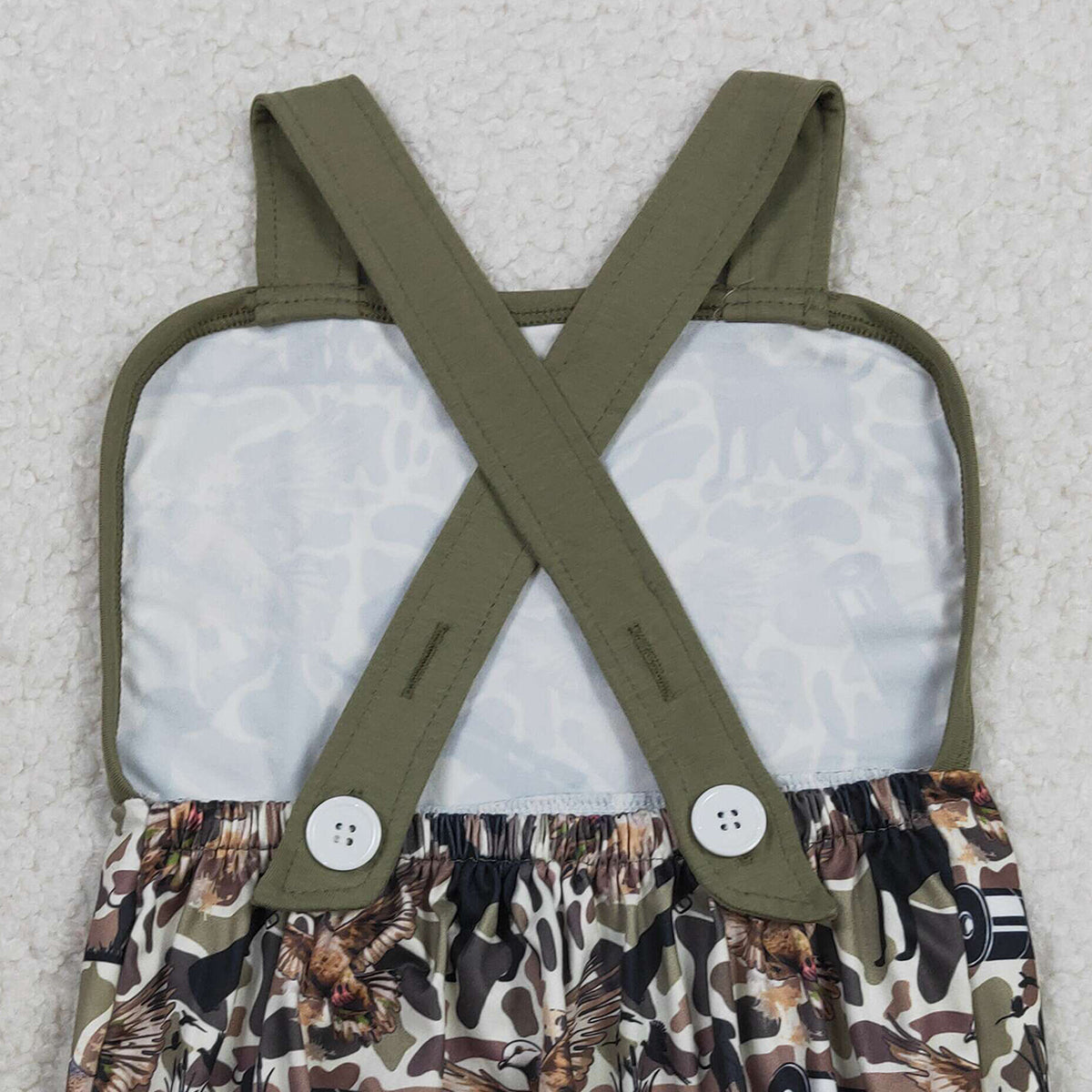 RTS SR3926 Baby Boys Strap Southern Dog Ducks Camo Hunting Rompers