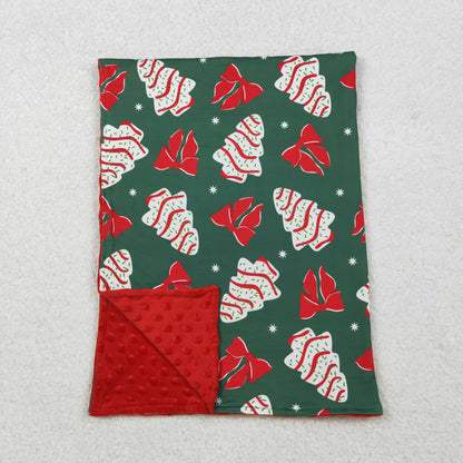 BL0172 Baby Toddler Children Christmas Tree Cake Bows Minky Blanket C10.15