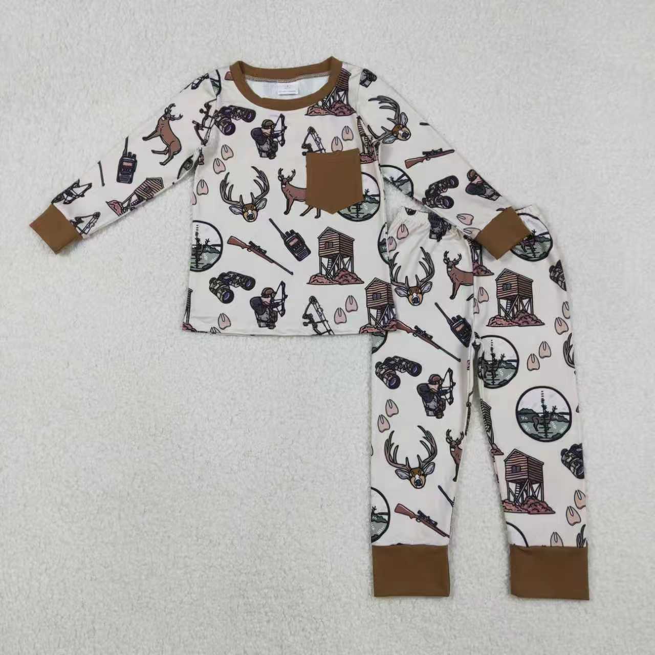 Sibling Baby Boys Girls Deer Hunting Top Pants Pajamas Sets C11.26