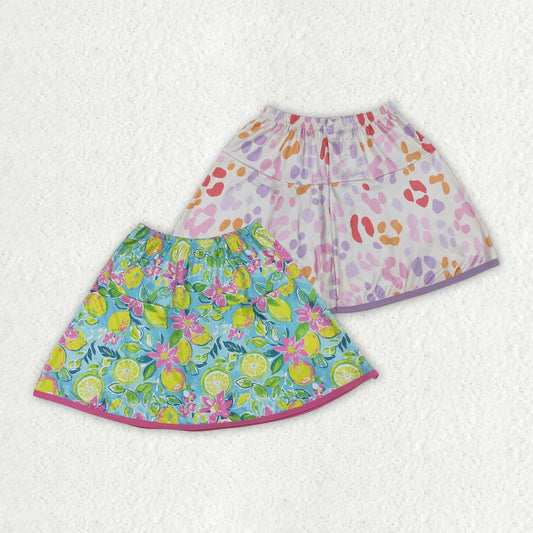 Sibling Baby Girls Lemon Leopard Summer Skirts Bottoms 7.5