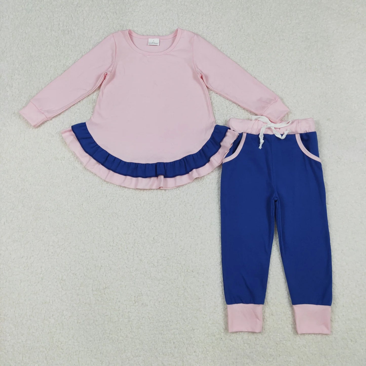 Sibling Baby Girls Long Sleeves Ruffle Tunic Pockets Leggings Pants Clothes Sets C9.30