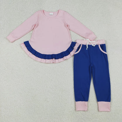 Sibling Baby Girls Long Sleeves Ruffle Tunic Pockets Leggings Pants Clothes Sets C9.30