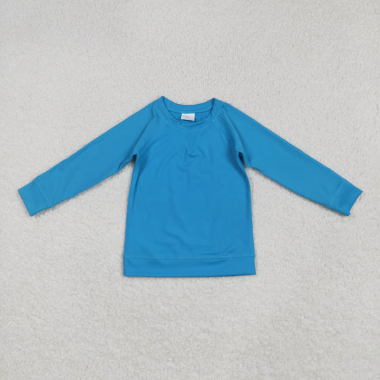 GT0969 Baby Girls Hot Blue Long Sleeves Yoga Shirts Top 6.2