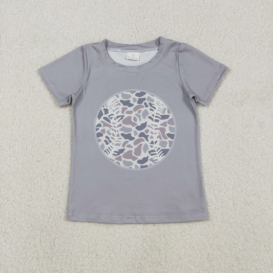 BT1430 Baby Boys Short Sleeve Light Grey Camo Baseballs Team T-shirts Top C12.8
