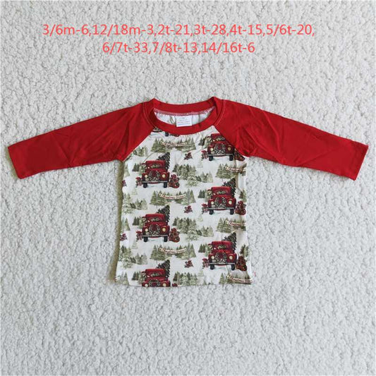 6 B2-11 Boys Christmas Car Shirts