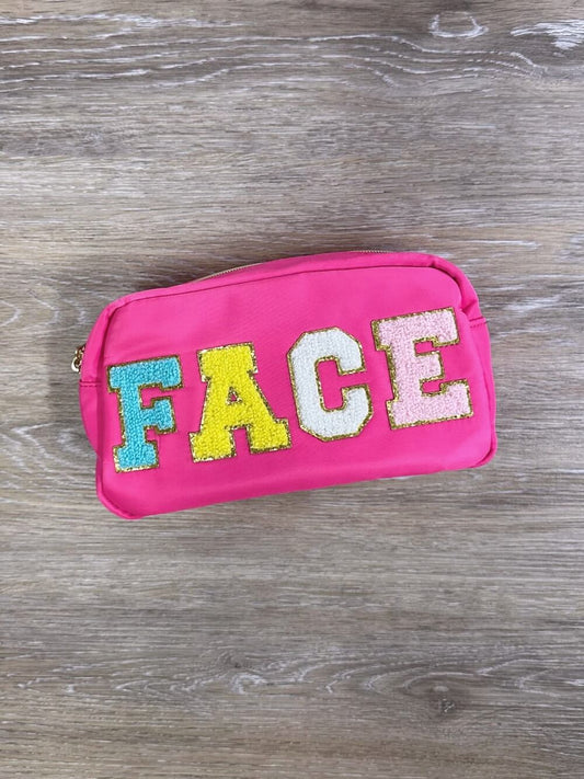 BA0094face letter pink makeup bag