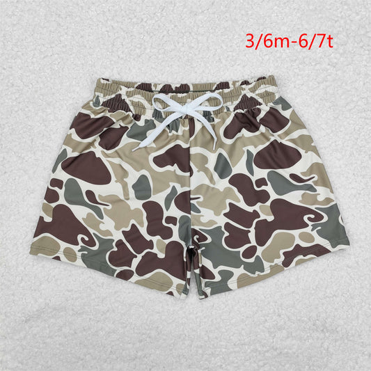 S0475 Baby Boys Green Camouflage Trunks Bottoms Swimsuits