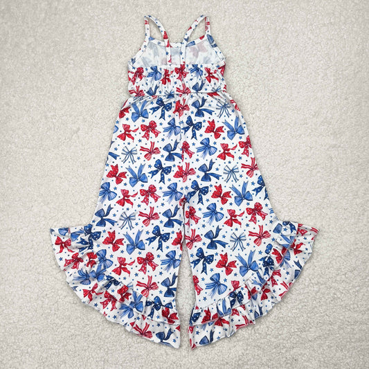 SR2865 Baby Girls Coquette Bows 4th Of July Straps Jumpsuit