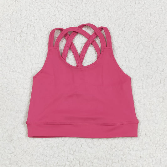 GT1010 Baby Girls Hot Pink Strap Yoga Vest Top 6.4