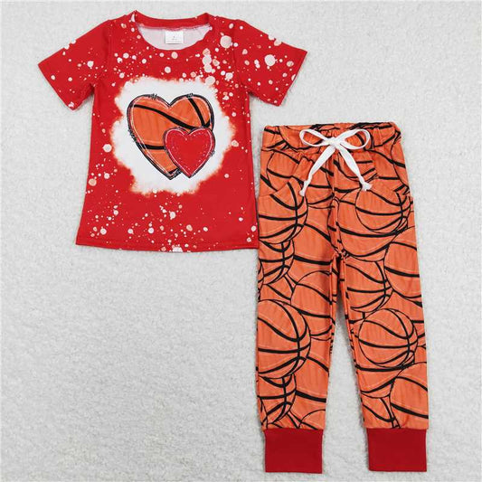 RTS BSPO0291 Kids Summer Top With Long Pants Baby Boys Basketball Tee Top Pants Outfits Clothes Sets