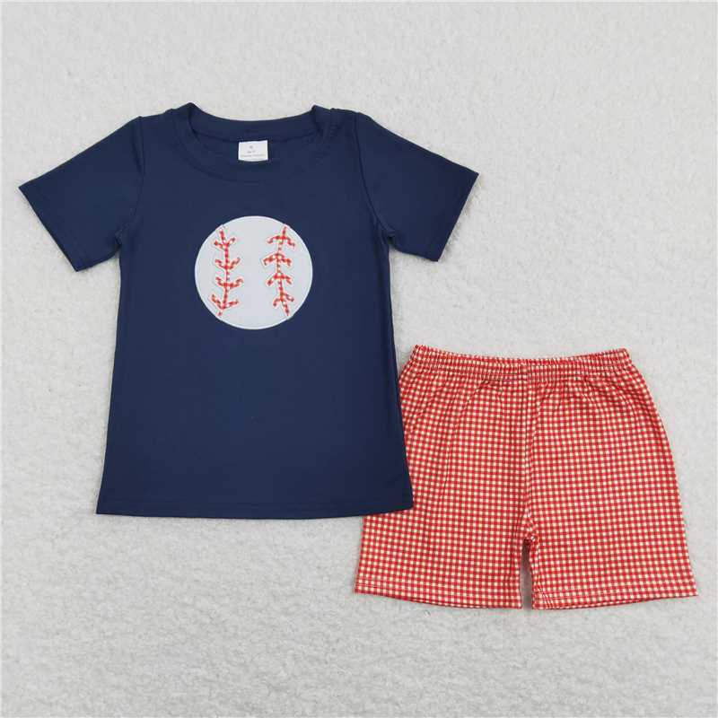 RTS BSSO0404 Baby Boys Baseball Navy Tee Shirt Shorts Outfits Clothing Sets