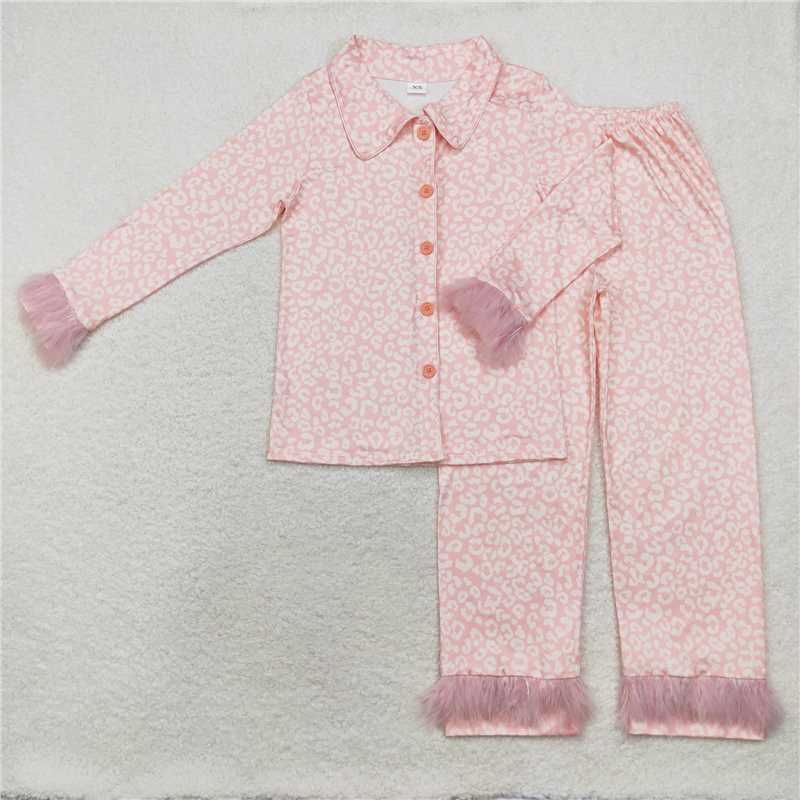 Adult Women 5 Colors Button Up Top Pants Fur Pajamas