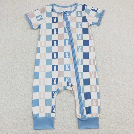 RTS SR0704 Baby Boys Romper Baby Infant Boys Easter Rabbit Eggs Short Sleeve Rompers